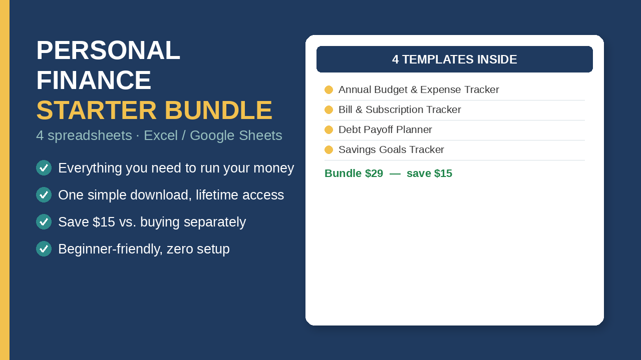 Personal Finance Starter Bundle preview